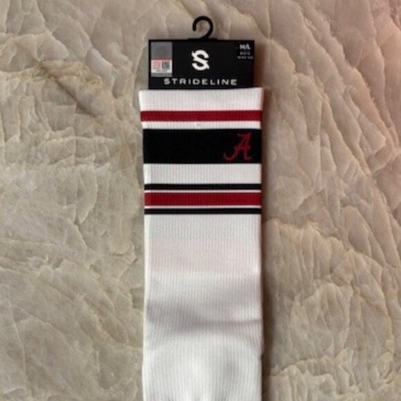 Strideline Alabama Crimson Tide NCAA Licensed Varsity Stripe Crew Socks M/L NWT - Picture 3 of 4